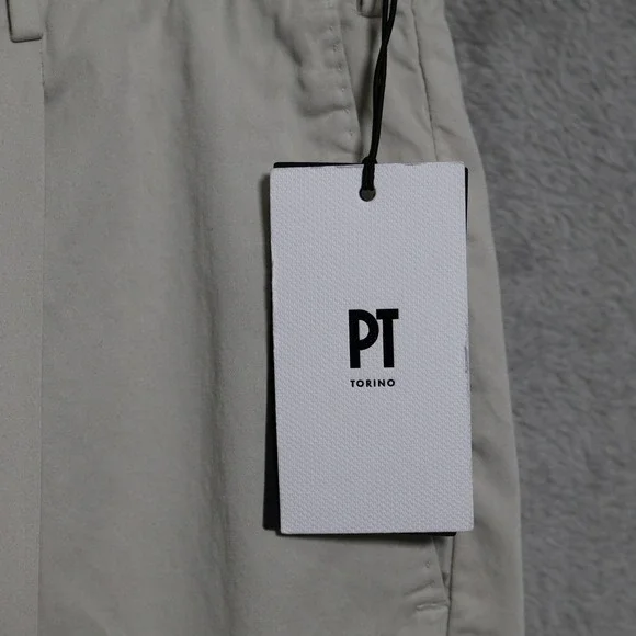 PT Torino Silkochino Pants Mens 31x36 Beige Gentleman Fit Stretch Dress Chino